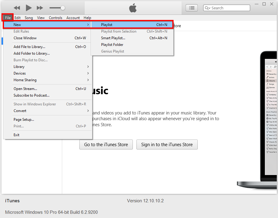 create a playlist in iTunes
